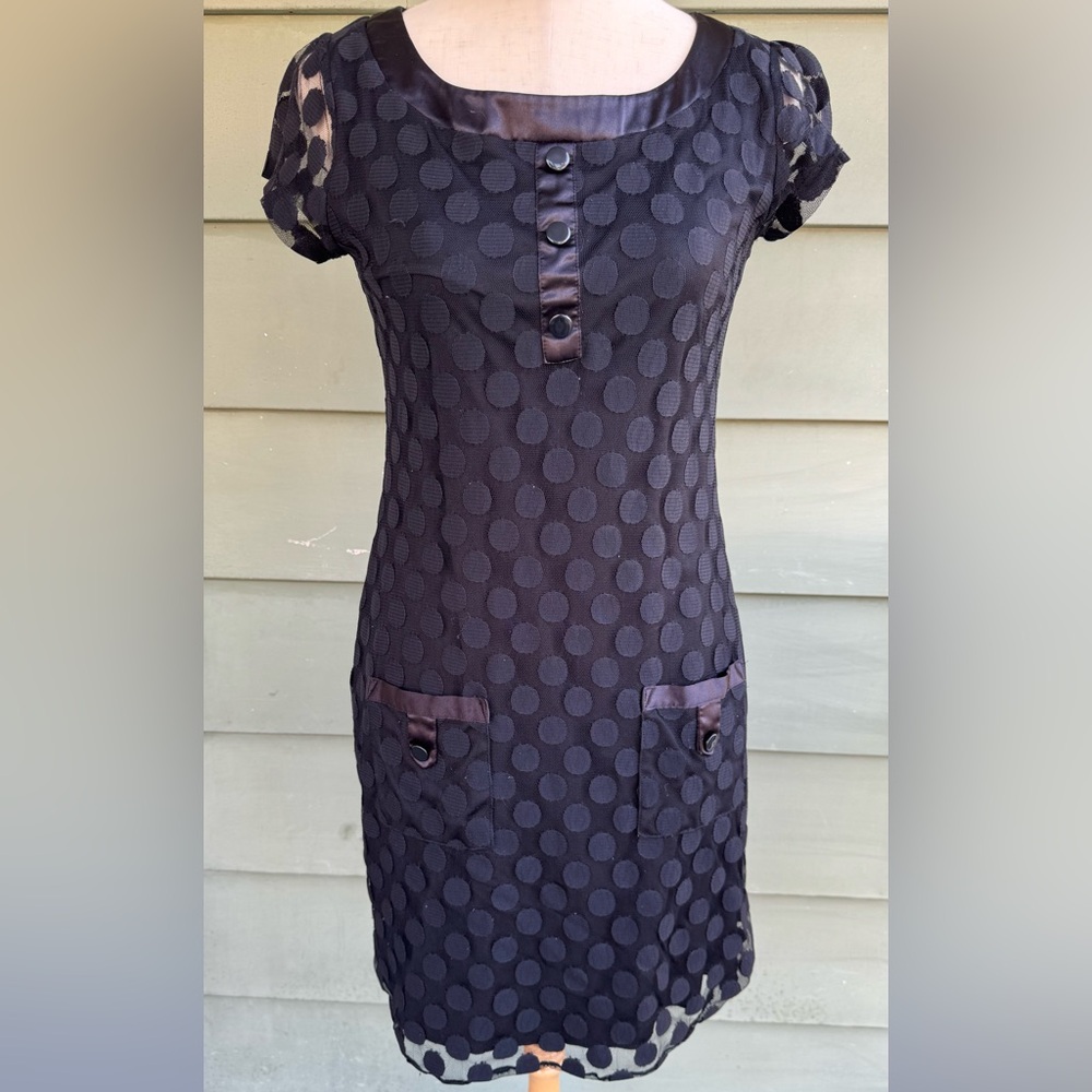 Elegant Black Polka Dot Dress